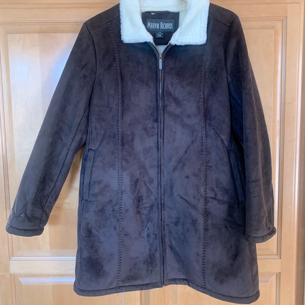 Marvin Richards Chocolate Brown Faux Suede/Fur Jacket